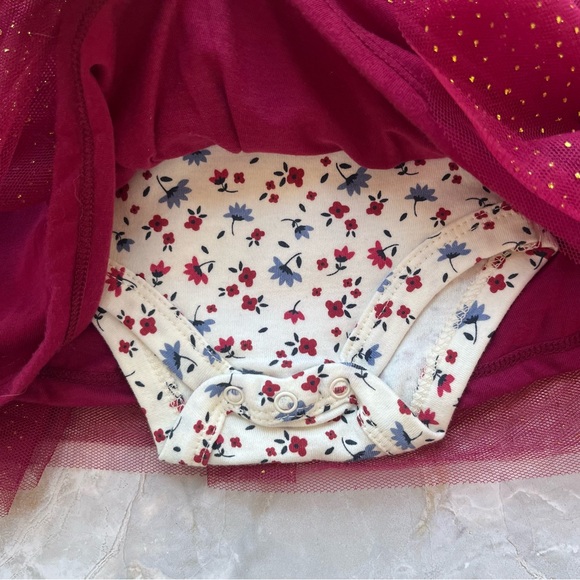 Baby starters tulle floral chambray dress 6 months new with tags fall holiday - Picture 4 of 9